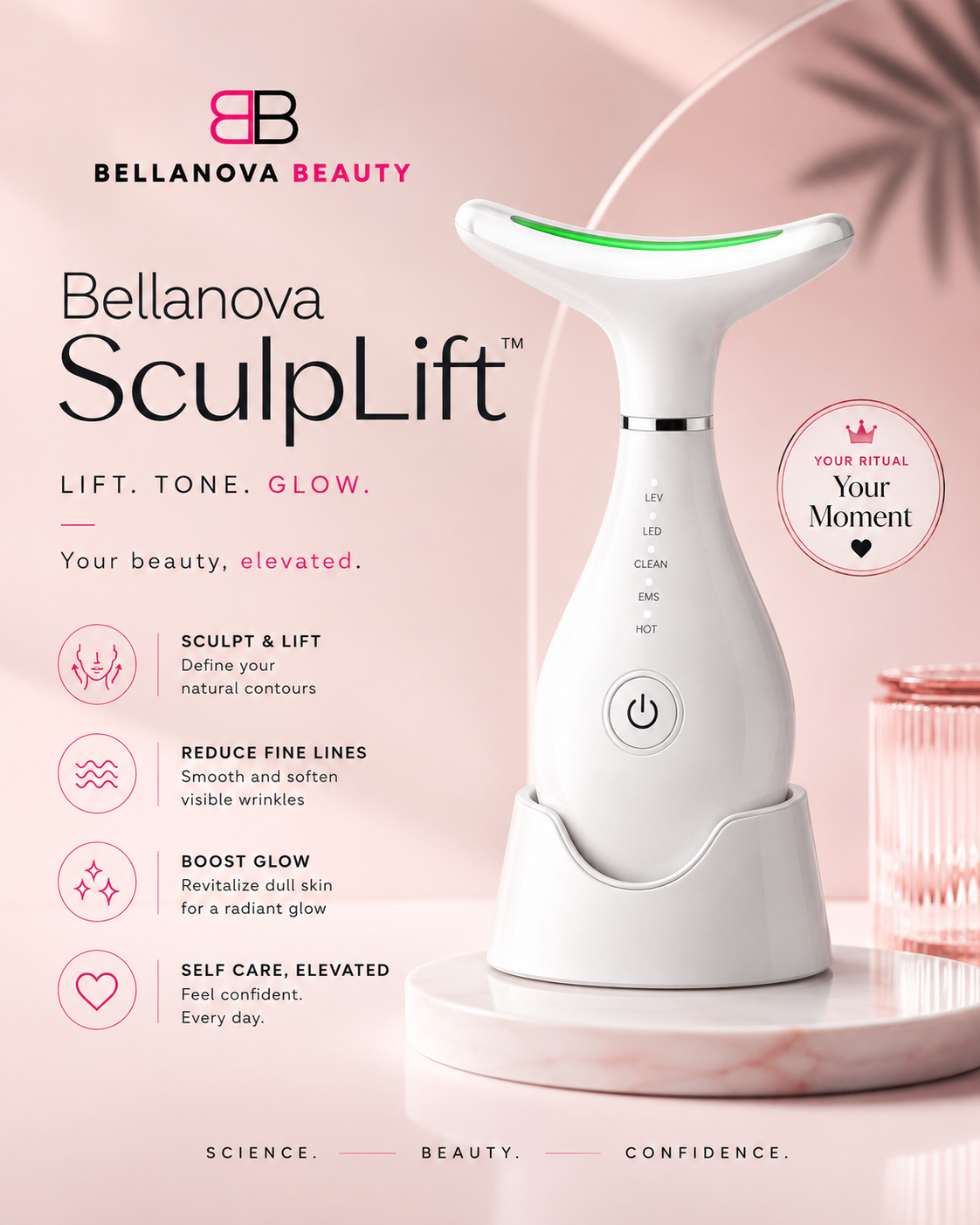 Sculplift Facial Massager 7 Color Led Light & Ems